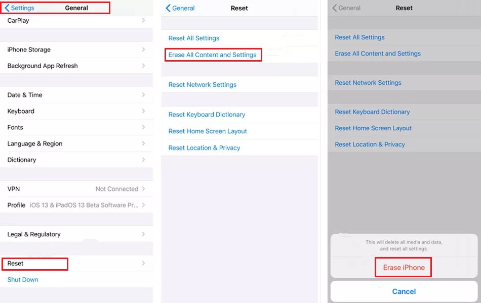 iPhone Factory Resetting